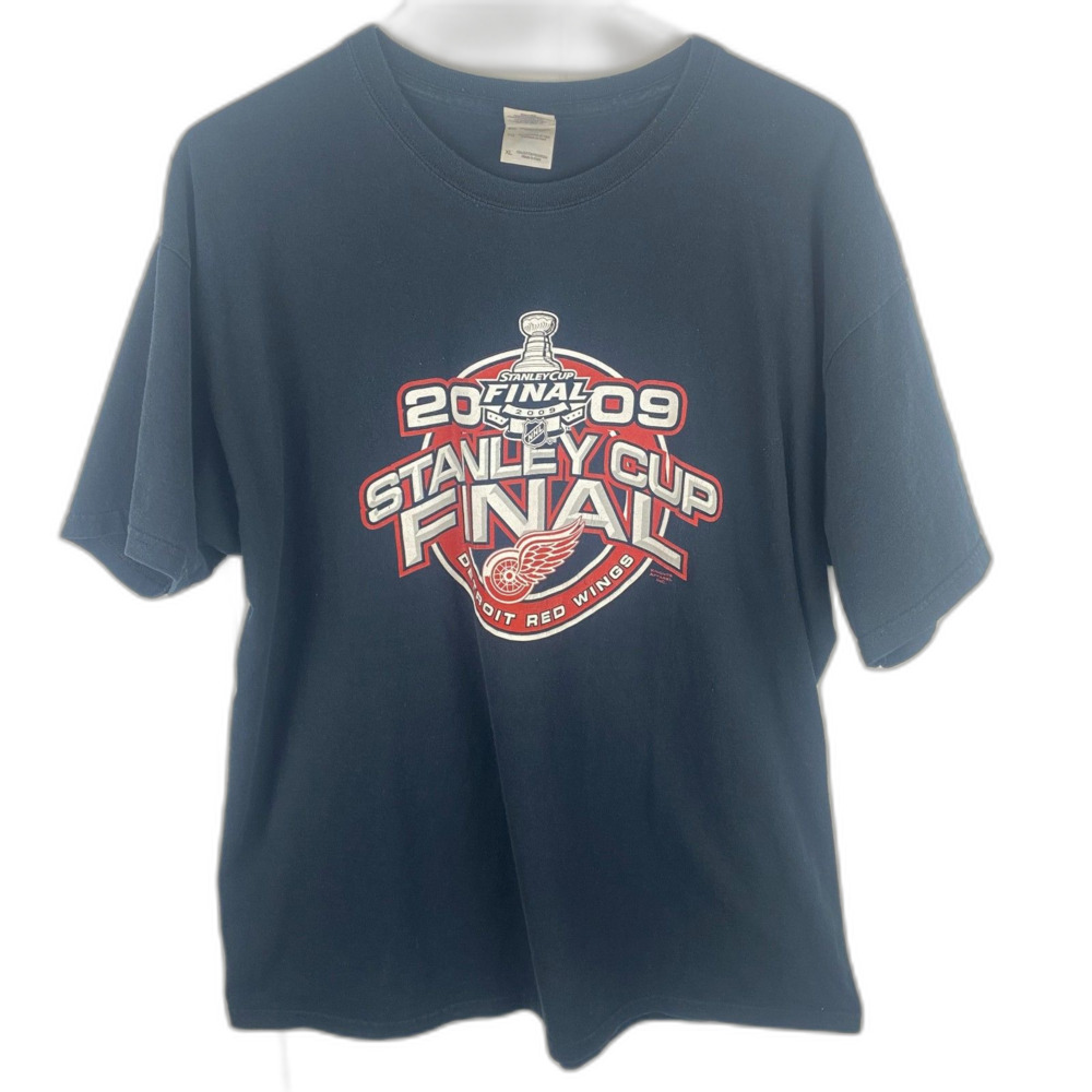 Vintage Detroit Red Wings Stanley Cup 2009 T-Shirt Men’s XL Black NHL Hockey Tee